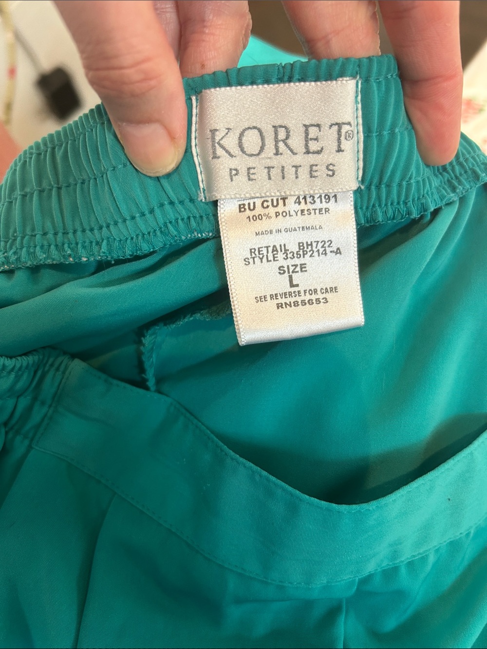 Vintage Koret | Teal & Pleated Trousers | High Waist | Straight Leg | Petite L